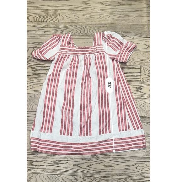 Old Navy Linen Dress Size Small Red Striped Midi 4th of July Americana Coastal - Picture 14 of 14